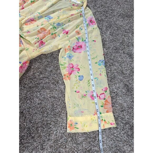 Vintage Victoria’s Secret Sheer Open Robe Yellow Floral Print Delicate Womens OS - Picture 7 of 11